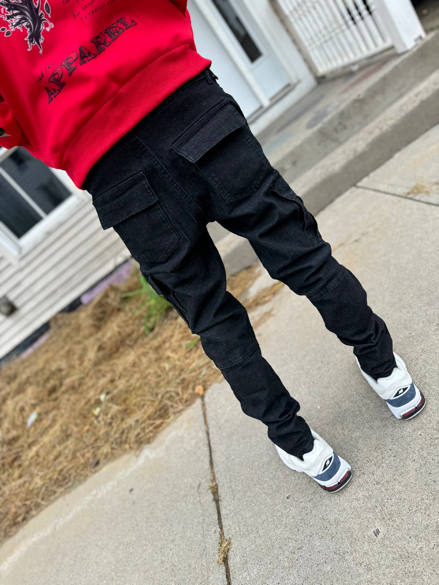 Slim Fit Cargo Jean - Ash Black