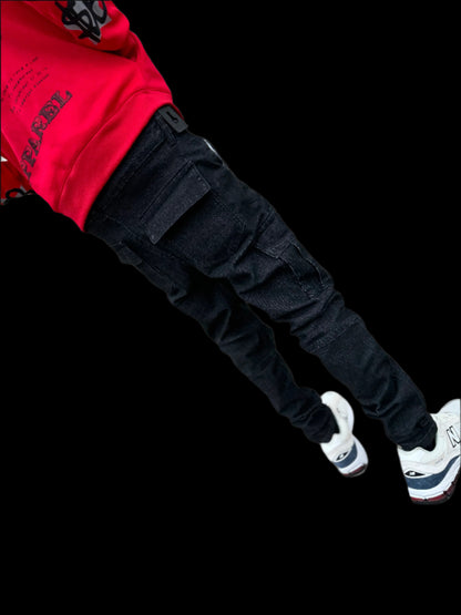 Slim Fit Cargo Jean  - Ash Black