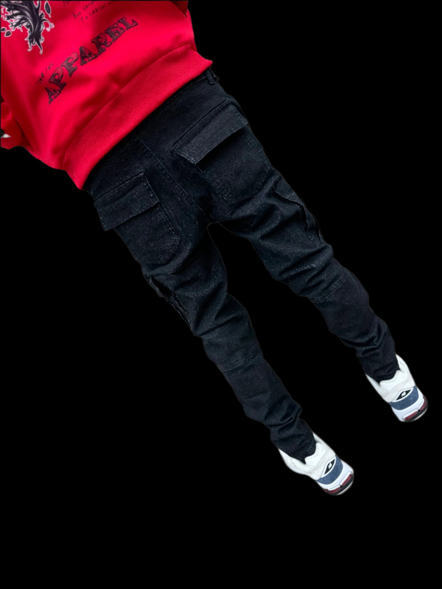 Slim Fit Cargo Jean  - Ash Black