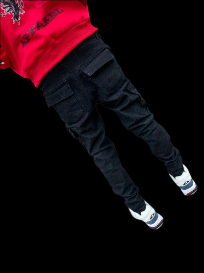 Slim Fit Cargo Jean  - Ash Black
