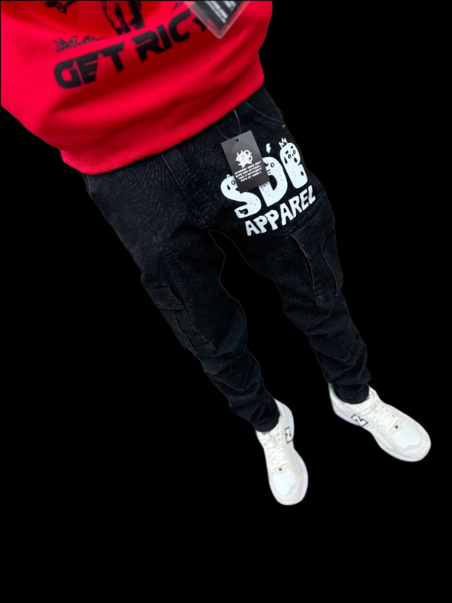 Slim Fit Cargo Jean  - Ash Black