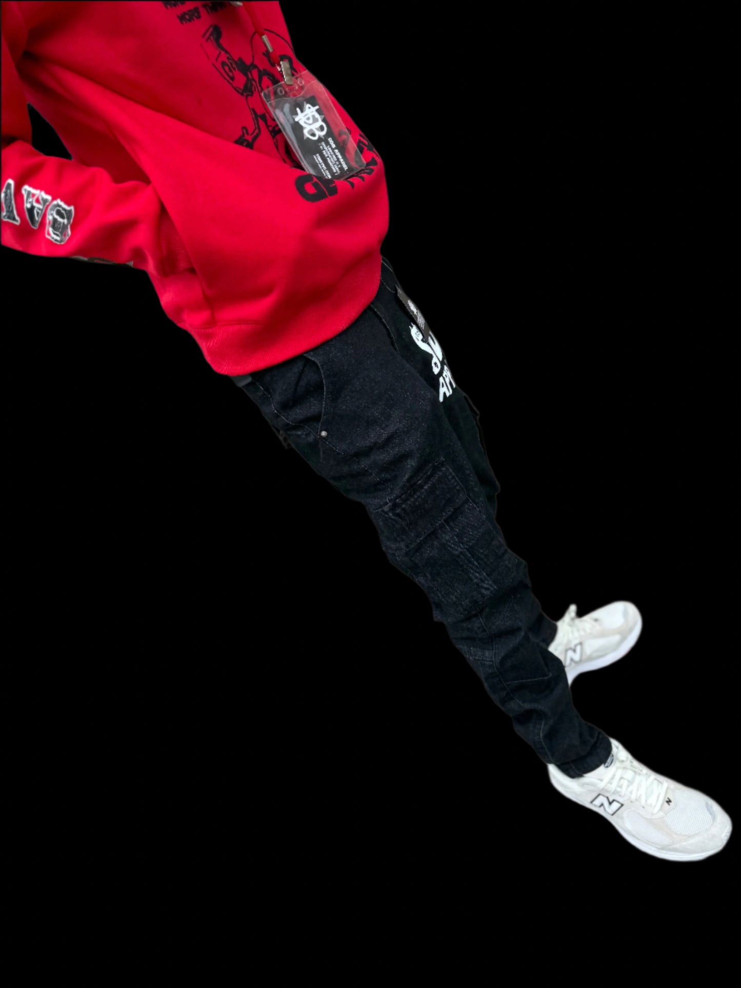 Slim Fit Cargo Jean  - Ash Black