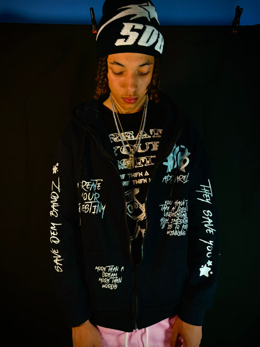 SDB Zip-Up Hoodie - BLACK